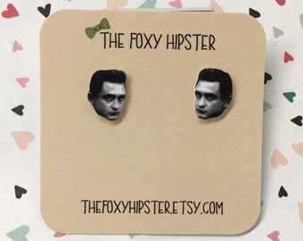 Johnny Cash Inspired Stud Earrings