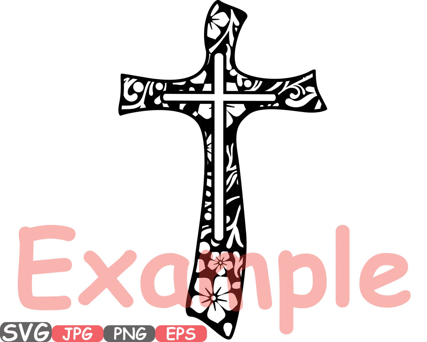 Download Christian Cross SVG Silhouette Cutting Files Jesus Cross ...