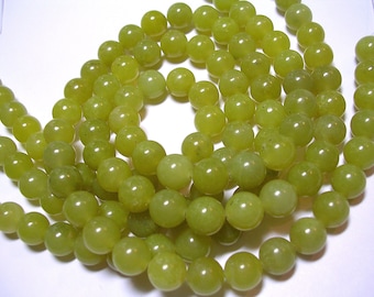 8mm Natural Peridot Rounds Gemstone Beads Green Stone Rounds 45 Beads 15 inch Strand 1mm Hole February Birthstone