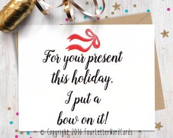 Funny Christmas Card, Funny Holiday Card, Hanukkah Card, Wife Holiday Card, Husband Holiday Card,Naughty Card, Boyfriend Card, Girlfriend