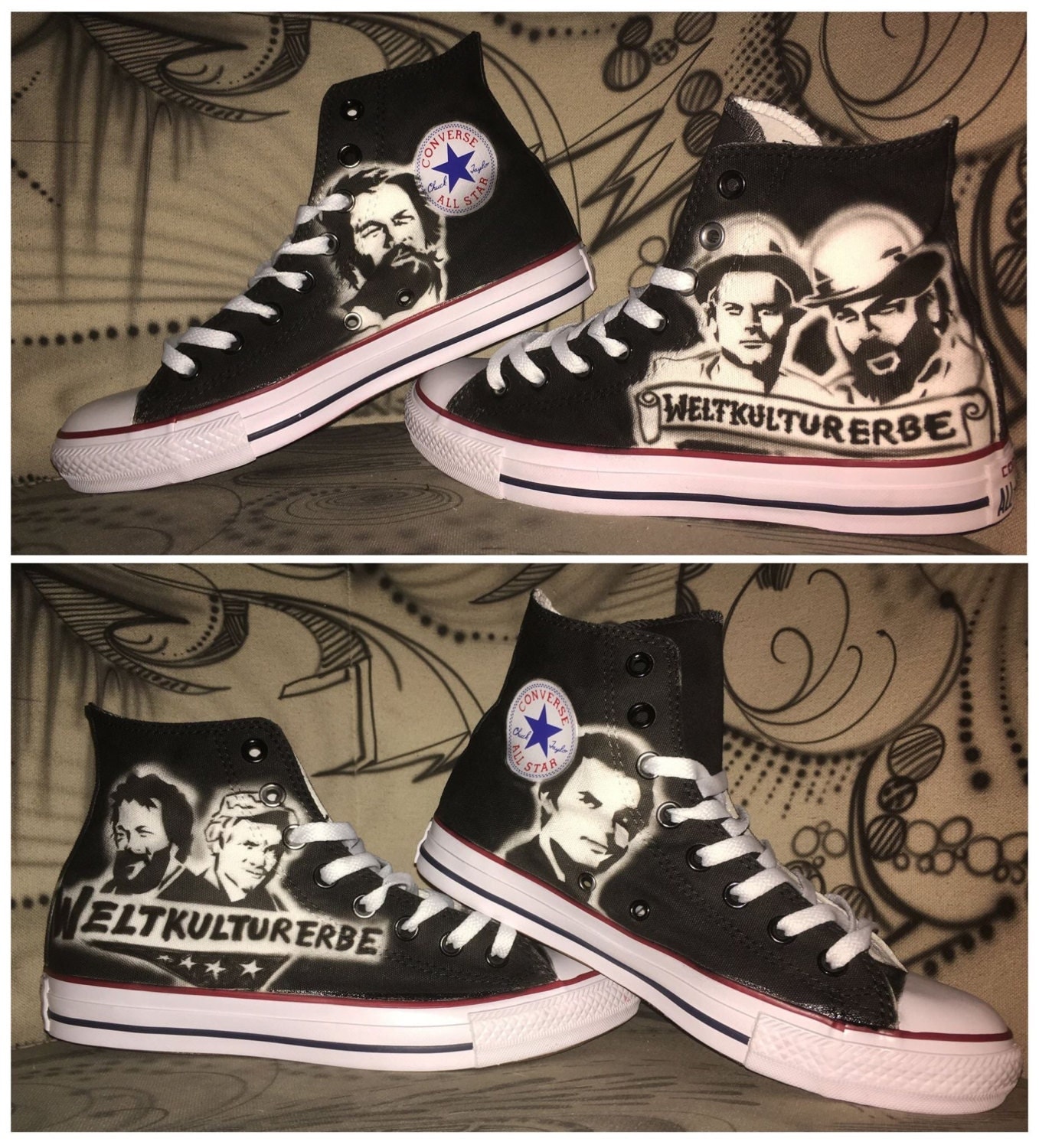 Airbrush converse allstar chucks bud spencer & terence hill