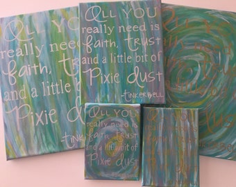 SALE - Pixie Dust Quote - Tinkerbell Quote - Inventory Sale
