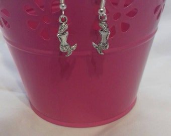 Mermaid Drop Earrings, Silver Plated Dangle Earrings, The Little Mermaid Inspired, Under the Sea Themed, Jewellery For Her, Fashion Jewelry