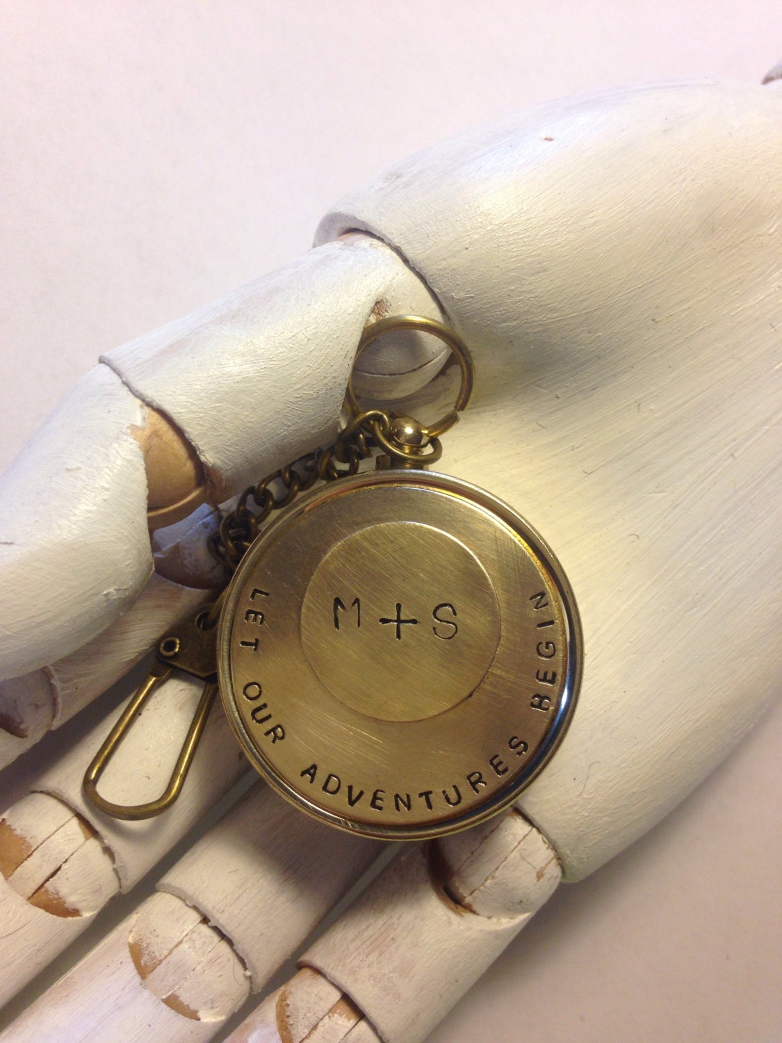 Groom wedding gift . Working compass key chain. For our