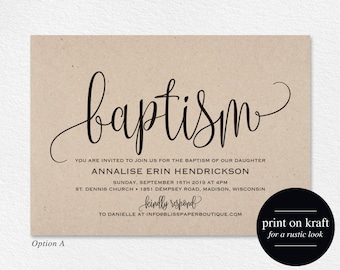Baptism Invitation, Baptism Invitation Girl, Baptism Invitation Boy, Baptism Invitation Printable, Communion, PDF Instant Download #BPB296_3