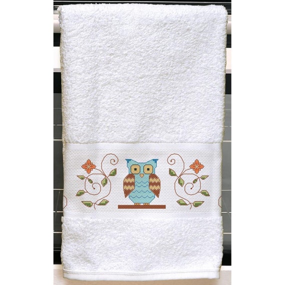 Janlynn Counted Cross Stitch Kit Owl Kitchen Towel by yuhsiutomas