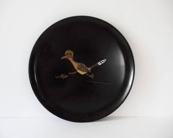 Couroc Roadrunner Tray Mid Century Tray Mid Century platter Vintage Tray Bird Couroc Tray Mid Century Serving Mid century Platter Southwest