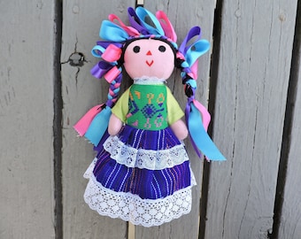 4 Mexican traditional handmade dolls