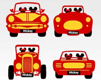 Disney Bound Car, Disney,mickey ,minnie SVG, DXF, png, jpg digital cut file for Silhouette or Cricut