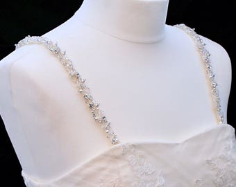 Sparkly Beaded Attachable Bridal Straps - CHERYL