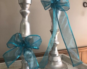 Set/2 Silver Candlestick Holders