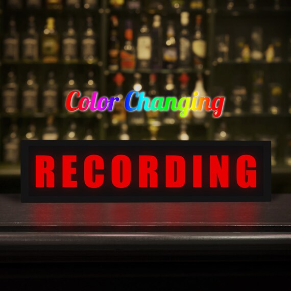 Recording Sign Recording Light Recording Light Up Sign