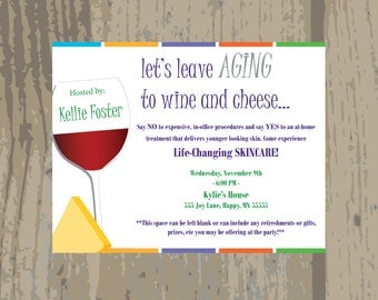 Rodan and Fields Launch Party Invitation / Rodan + Fields Wine And Cheese Invitation / Printed or Digital File / 5.5" x 4.25"