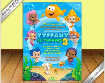 50% OFF SALE - Bubble Guppies Birthday Invitation - Bubble Guppies Invitation - Printable Bubble Guppies Birthday Party Invitation.