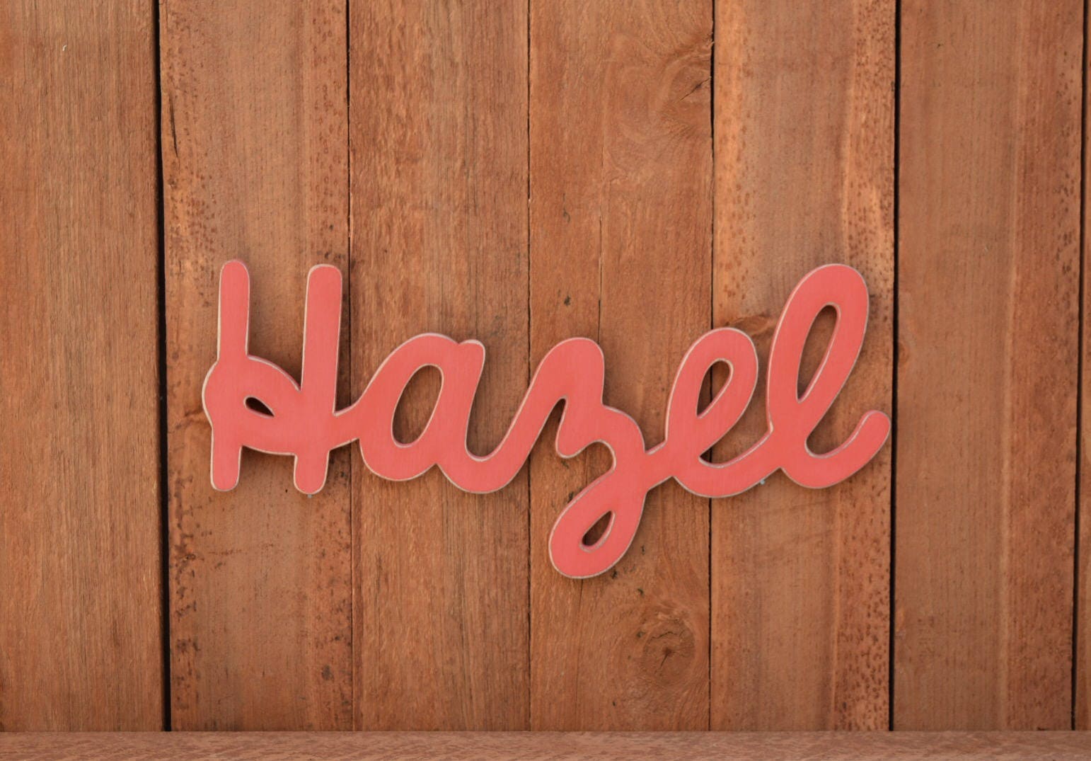 Hazel Baby Name Sign Wooden letters Cursive baby name Wood