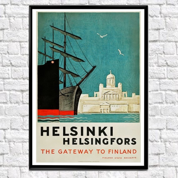 Helsinki Poster Finland Print Finland Poster Travel Helsinki