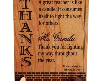 Teacher Appreciation Gift, Student to Teacher Thank You Custom Gift, Personalized Gift to an Awesome Teacher, Teacher's Gift, PLT012