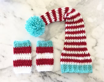 Dr. Seuss Thing 1 and Thing 2, Dr. Seuss Crochet Photo Prop, Dr. Seuss Photo Prop, Crochet Thing 1 and Thing 2 Photo Prop, Crochet Dr. Seuss
