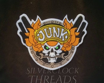 Sew-on patch - Overwatch Junker D.Va skin jacket back logo inspired embroidery - 18 cm / 7 in - costume and cosplay prop