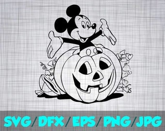 Disney Halloween SVG Decal Cutting File / Clipart iron on, Eps, Dxf, Png, and Jpeg Cricut Silhouette Mickey Mouse Disneyland World Pumpkin
