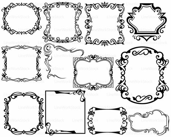 Download Frame svg/scroll clipart/frame svg/swirl silhouette/frame