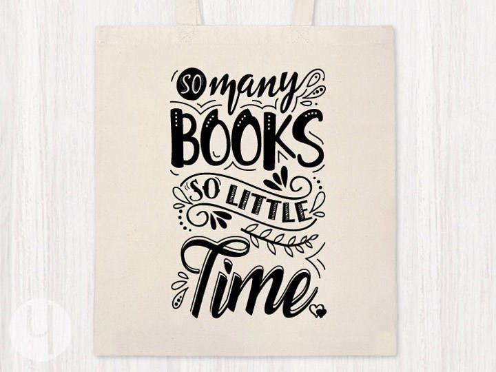 So Many Books so Little Time Shopping Bag. Printed on BOTH sides of the bag! Tote Bag. Beach Bag. Gym Bag. Lightweight Canvas.