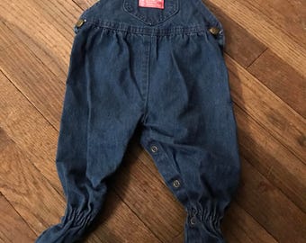 Vintage Oshkosh vest back footed overalls sz 3/6 months