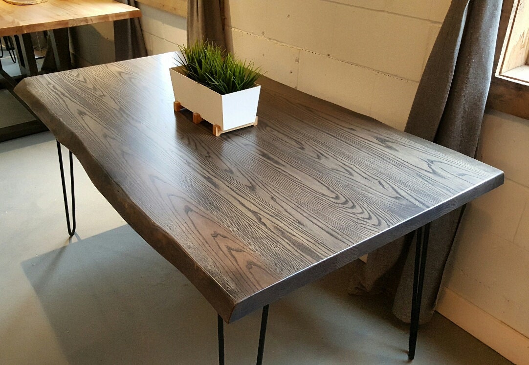 Live Edge Grey Ash Dining Table