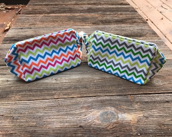 Personalized Chevron Make Up Bags, Cosmetic Bags, Polka Dot, Personalized Pencil Bag, Pencil Bag, Make Up Bag, Cosmetic, Pencil Case,