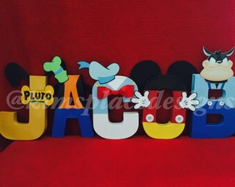 mickey mouse letters etsy