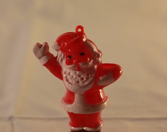 Vintage Plastic Santa Claus Christmas Ornament