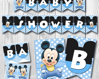 Baby MICKEY MOUSE Baby Shower Banner, Baby Mickey Mouse Banner, Baby Shower Banner, Mickey Mouse Banner, PRINTABLE