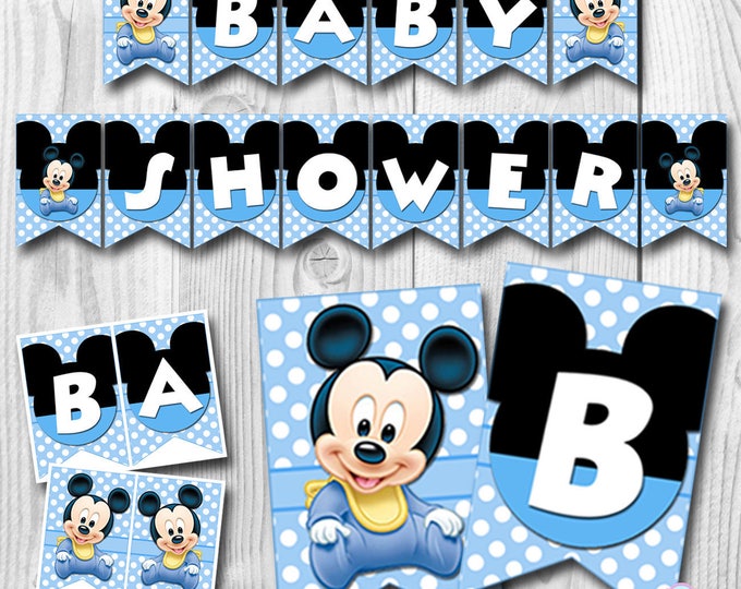 Baby MICKEY MOUSE Baby Shower Banner, Baby Mickey Mouse Banner, Baby Shower Banner, Mickey Mouse Banner, PRINTABLE