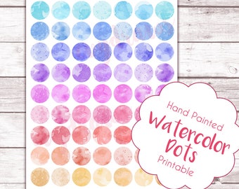 watercolor circles etsy