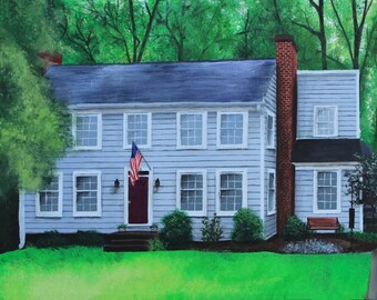 Custom House or Building Acrylic Painting