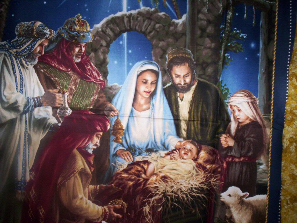 1 Panel Nativity cotton fabric Dona Gelsinger for Timeless