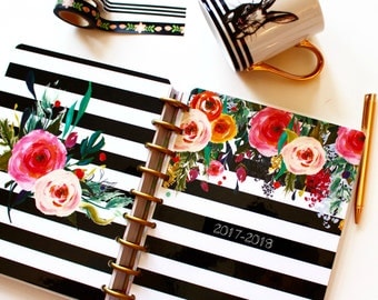 Happy Planner Cover Set: "2017 Floral", 10 Mil Laminated