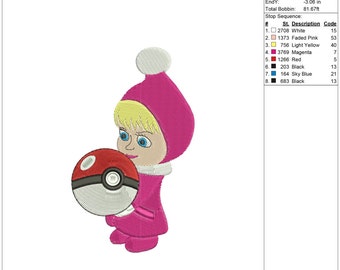 Masha and the bear: Machine embroidery design