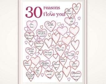 30th Birthday Print - Unique 30th Birthday Gift Idea, 30th Birthday For Her, 30th Birthday Present, For Wife, For Girlfriend, PRINTABLE DIY