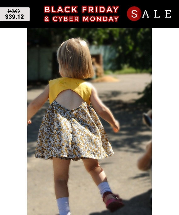 Black Friday Baby open back dress Girl by DaughtersWardrobe