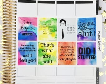 The Office TV Show Full Box Planner Stickers! Perfect for your Erin Condren Life Planner, Inkwell Press Planner, scrapbook, art project, etc