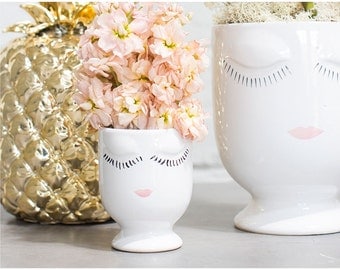Face planter, head planter, bridal shower gift, face vase, mother, housewarming gift, bridesmaid gift, Birthday gift, bud vase
