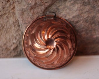 Small Vintage French Copper Cake Mold, Copper Cake Tin