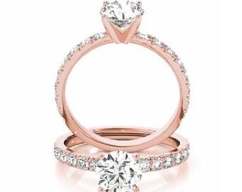 Rose Gold Engagement Ring, Petite Diamond Ring, Minimalist Diamond Ring, Simple Rose Gold Engagement Ring, Thin Engagement Ring