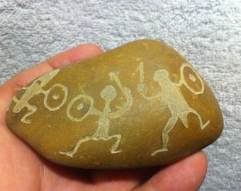 Fighting Shield Warrios - an Anasazi Pictograph from Defiance House in the Forgotten Canyon/San Rafael Swell in Utah