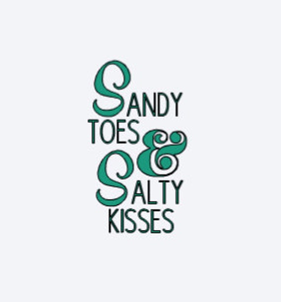 Sandy Toes & Salty Kisses Beach Decal Home Wall Decor