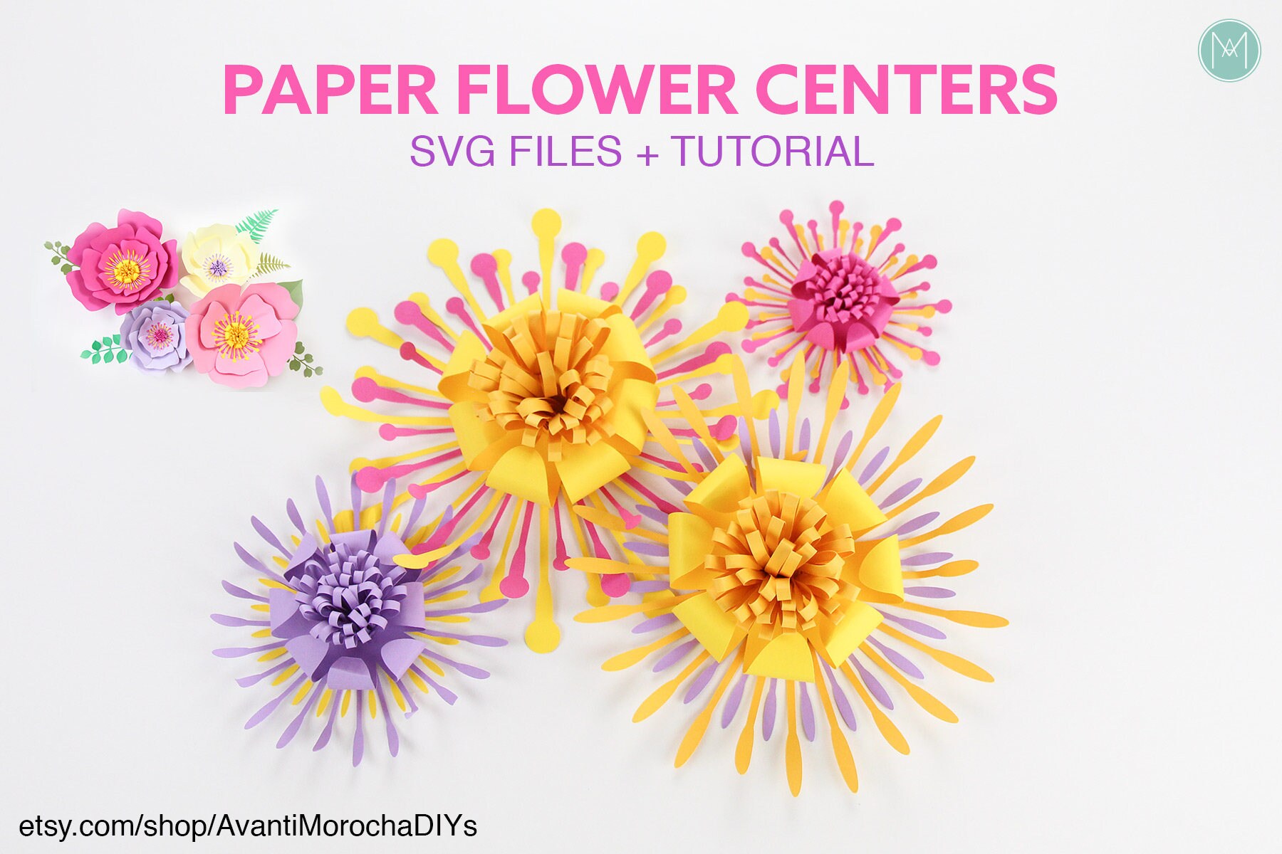 Download Flower Centers SVG Cut for Giant Paper Flowers Video