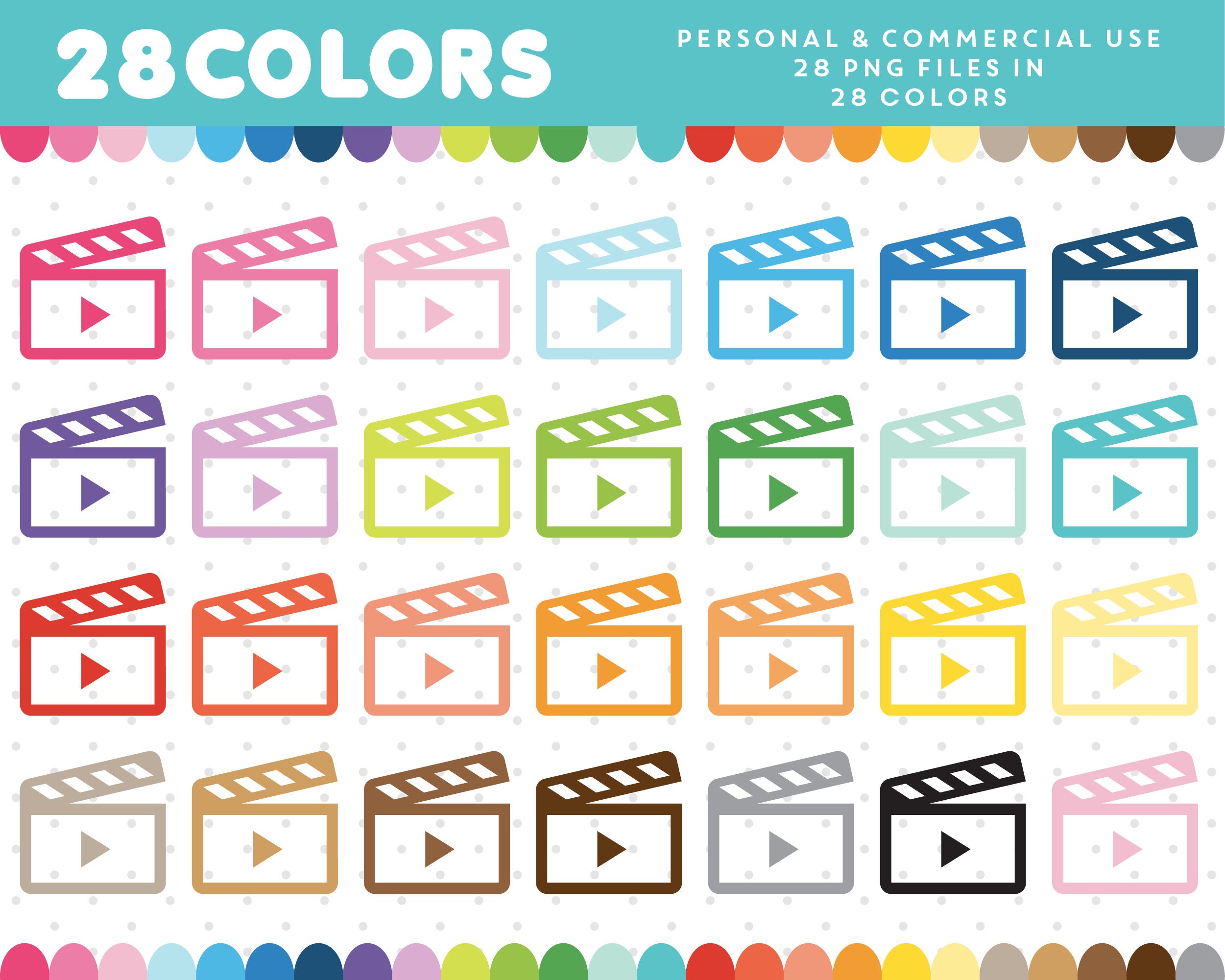 Movie clipart, Film clipart, Video clipart, Cinema clipart, Movie icon