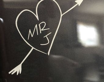 Harley Quinn Tattoo| Heart Mr. J|Heart|Puddin| Joker| Suicide Squad| Love | Cute| Puddin| Vinyl| Sticker| Decal