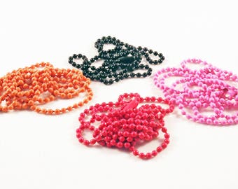 ALF1 - necklace chain balls balls pink birth Orange Red Black Metal / Metal Ball Chain quality Candy Pink Orange Red Black